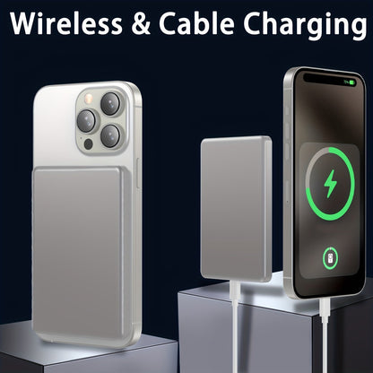 5000mAh Wireless Power Bank – Fast Charging Battery Pack with USB-C, MagSafe-Compatible, 20W Quick Charge for iPhone 15/14/13/12 Series