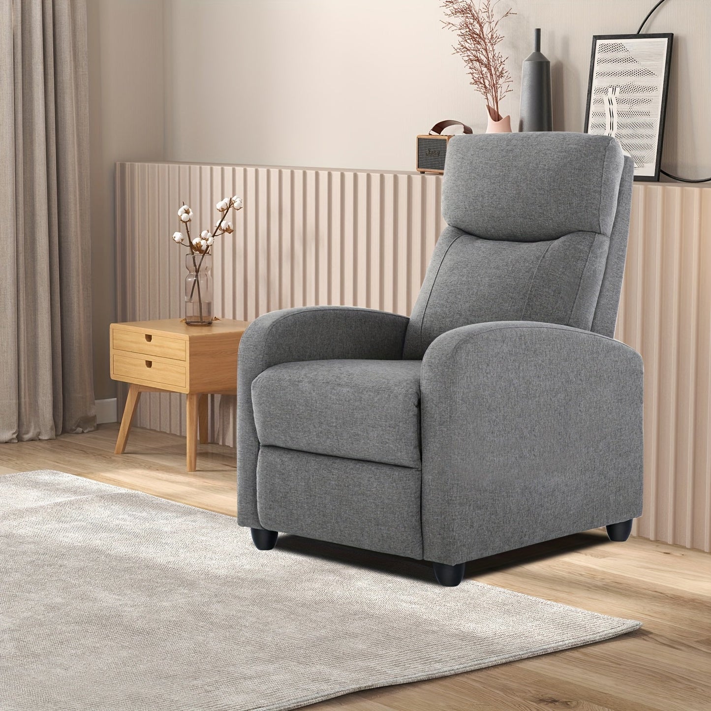 OLIXIS Massage Leather Recliner Chair: Single Sofa with Lumbar Support, Adjustable Backrest & Footrest, Perfect for Living Room and Bedroom