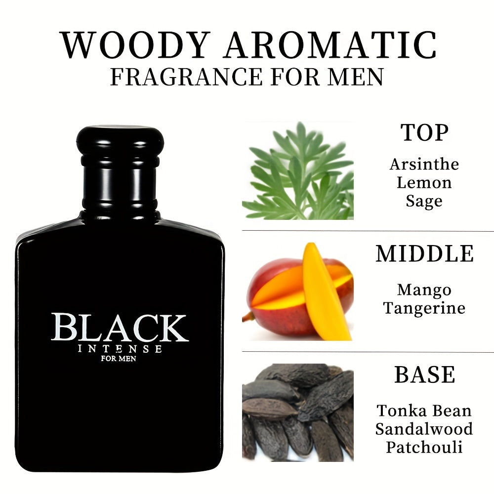 3.4 Oz Woody Fresh Cologne – Invigorating Masculine Eau De Toilette with Lemon, Sage, and Absinthe – Medium Intensity Long-Lasting Scent for Men
