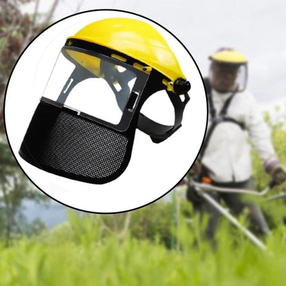 Ultimate Gardening Face Shield Helmet – Adjustable Metal & Plastic Visor, Face Guard Protection, Safety Headgear for Trimming, Weeding, Woodworking & Forestry Tasks