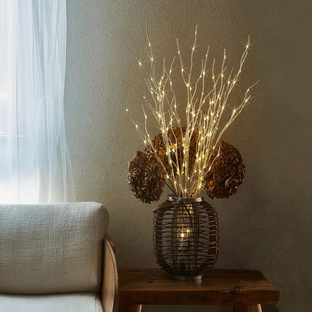 2.62Ft 50LED White Birch Branch Light – Battery-Powered Decorative Light for Christmas, Weddings, Parties, and Home Decoration, Indoor and Outdoor Use