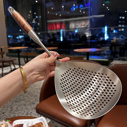 Stainless Steel Large Colander Skimmer – Kitchen Strainer for Frying and Hot Pot, Durable Draining Accessory for Cooking and Baking