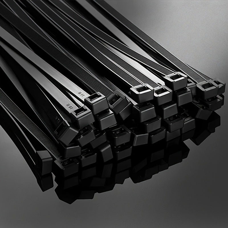 300pcs Heavy-Duty Nylon Cable Ties Set - Assorted Sizes 16"/8"/6", UV Resistant, Self-Locking, High Tensile Strength - Black Zip Ties for Home, Office, Industrial Cable Management