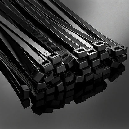 300pcs Heavy-Duty Nylon Cable Ties Set - Assorted Sizes 16"/8"/6", UV Resistant, Self-Locking, High Tensile Strength - Black Zip Ties for Home, Office, Industrial Cable Management