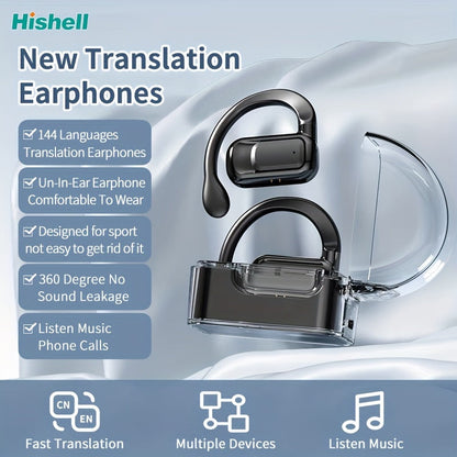 144 Language Instant Translator Earbuds – Smart Headset for Seamless 2-Way Communication, Music, and Calls – iOS and Android Compatible