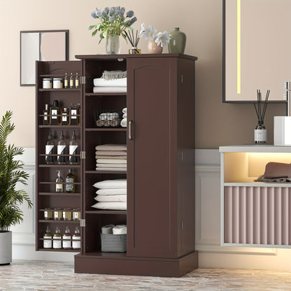 47 Inch White Kitchen Pantry Storage Cabinet – Freestanding Pantry with Doors & Adjustable Shelves, Buffet Cupboard for Kitchen, Living Room, Dining Room