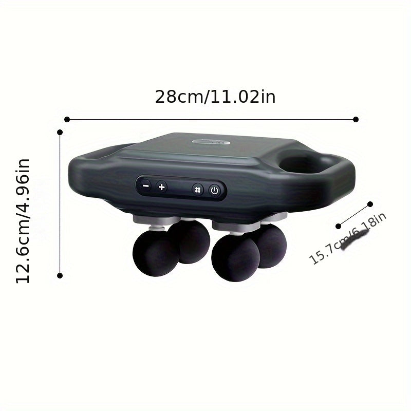 4 Head Handheld Deep Tissue Massager – Professional Equipment for Full Body Relaxation, Foot, Leg, Waist, Back, Neck and More