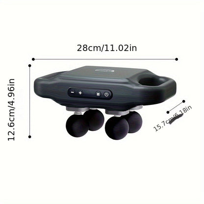 4 Head Handheld Deep Tissue Massager – Professional Equipment for Full Body Relaxation, Foot, Leg, Waist, Back, Neck and More