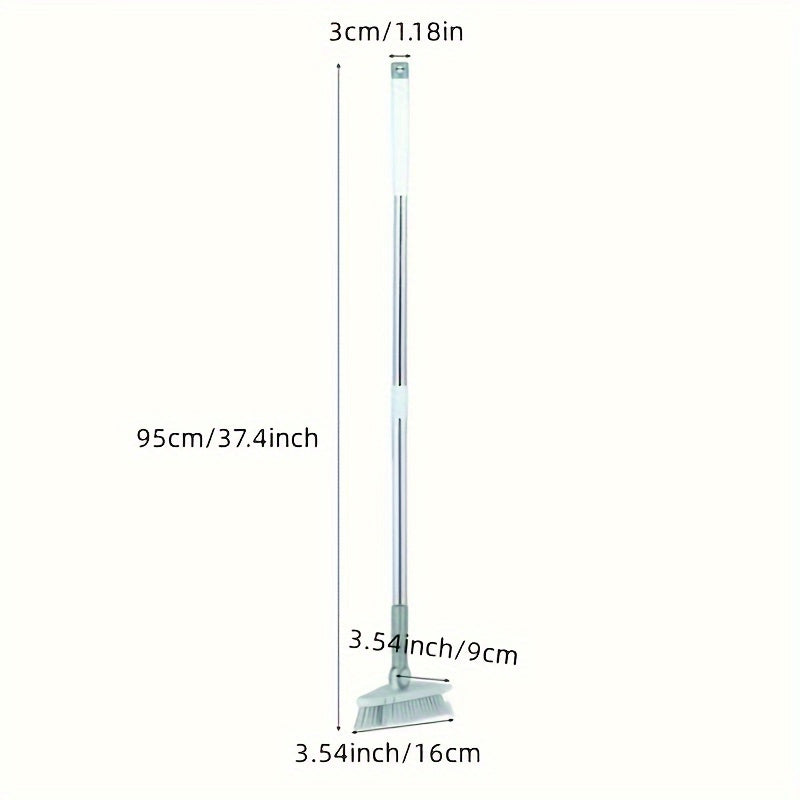 Triangle Floor Brush – Long Handled Hard Bristled Brush for Wall Corners, Ceramic Tiles, and Bathroom Cleaning