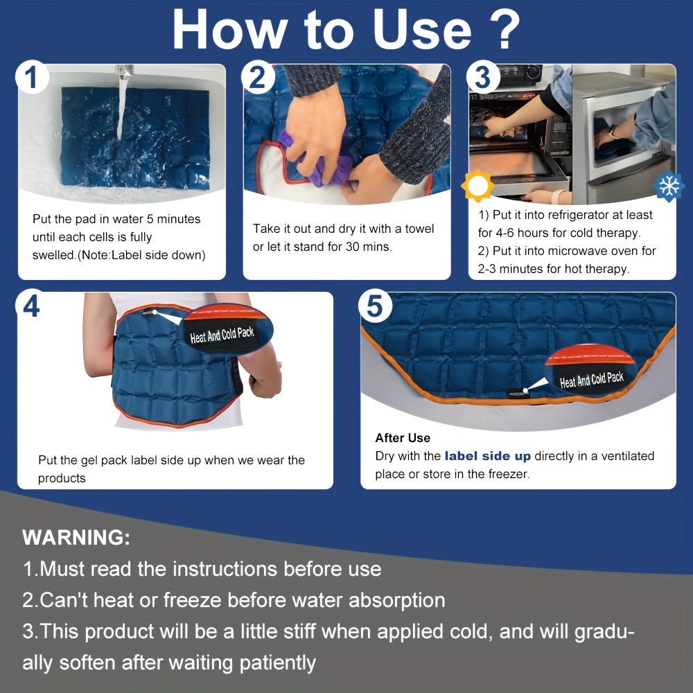Reusable Full Back Ice Pack for Shoulder and Back Injuries - Cold Compress Therapy for Swelling, Bruises, and Sprains - Hand Wash Only - Rainbow Brand