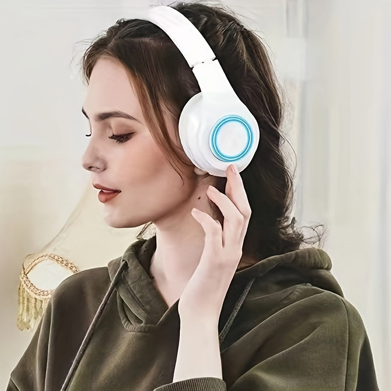 B39 Wireless Luminous Earphone Headwear - Supports Card and Cable Insertion, Wireless Functions, Includes Charging Cable, Audio Cable, and Manual