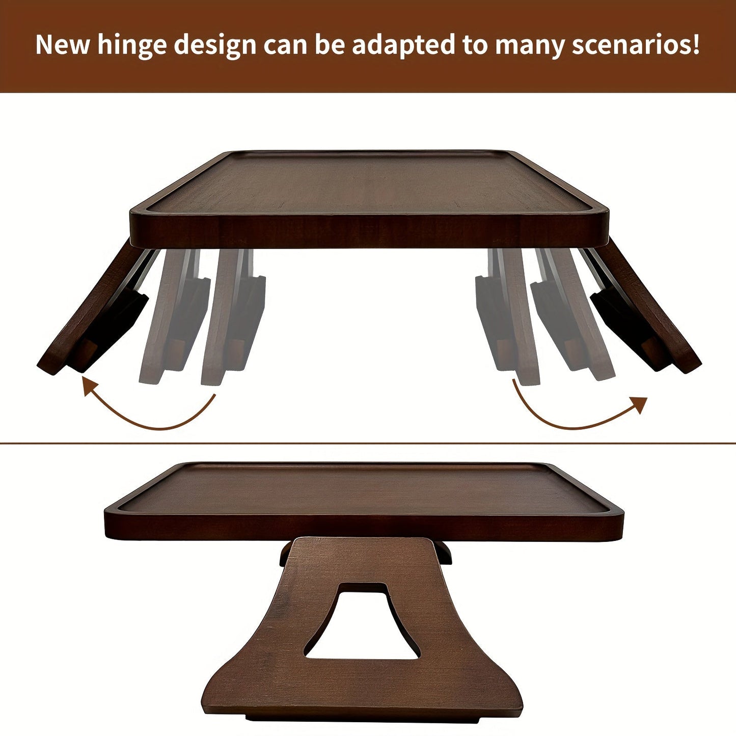 Arm Table Clip-On Tray for Wide Couches - Portable Sofa Table, TV & Side Table for Small Spaces