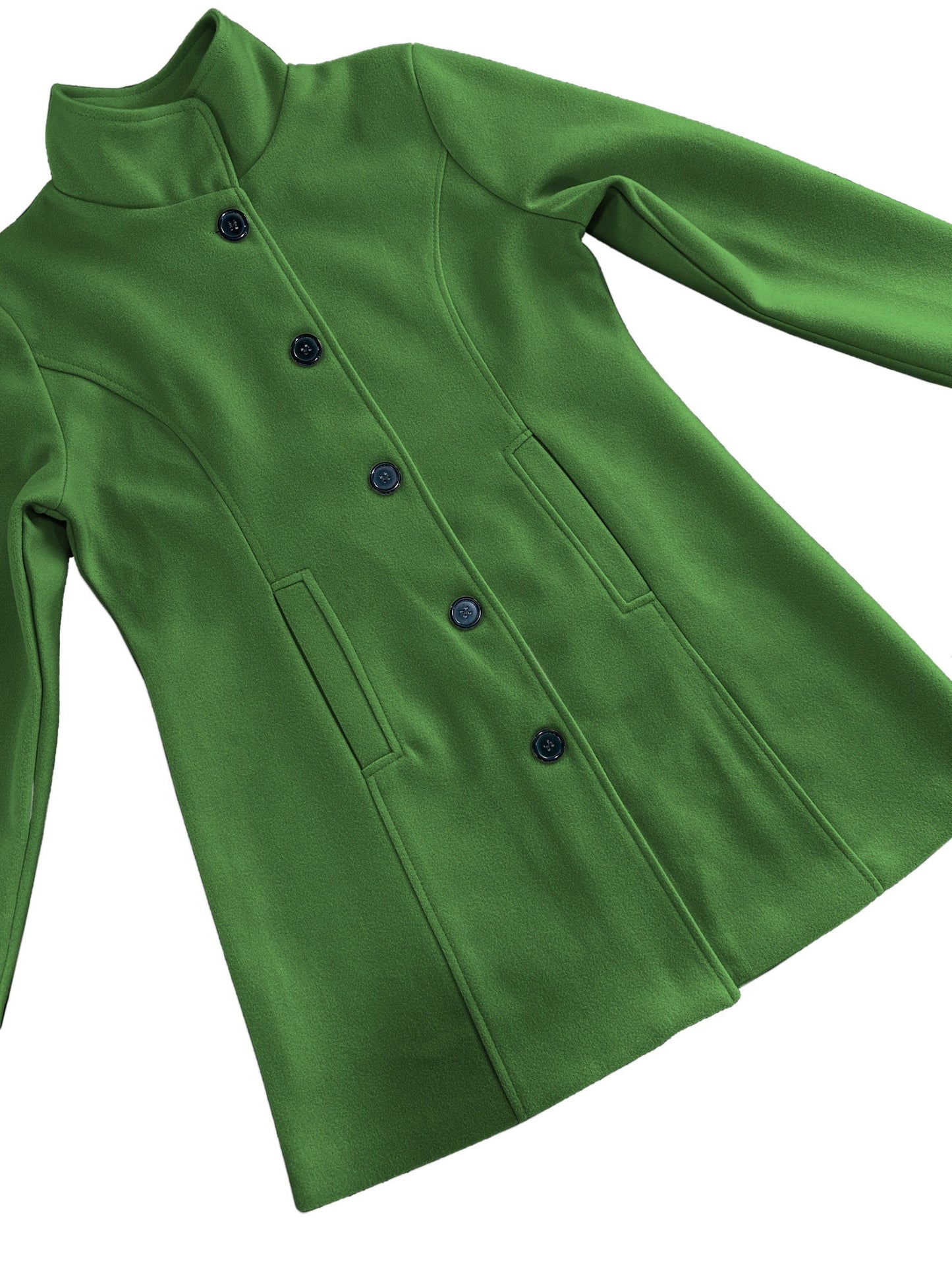 Women's Single-Breasted Overcoat - Solid Color Long Sleeve Casual Outerwear for Fall and Winter