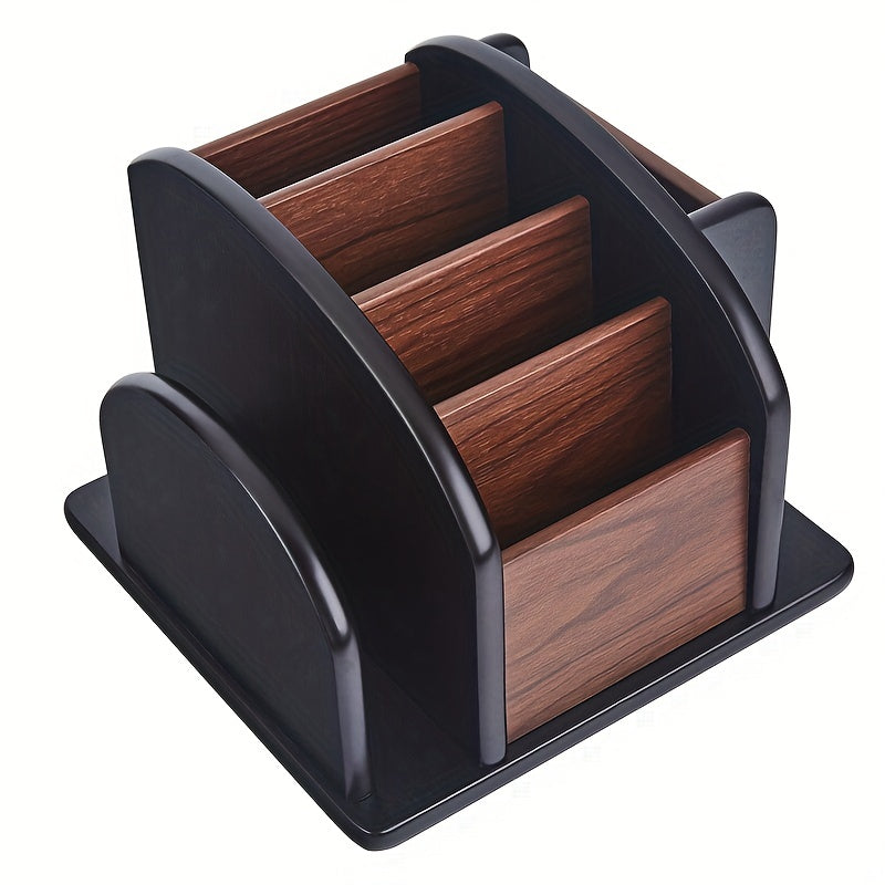 Creative Multi-Purpose Desktop Storage Box | Wooden Remote Control Holder and Office Organizer | Pen Holder for Desk Items