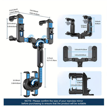 Car Phone Mount - Rotatable & Retractable, Waterproof ABS, Universal Fit for All Vehicles