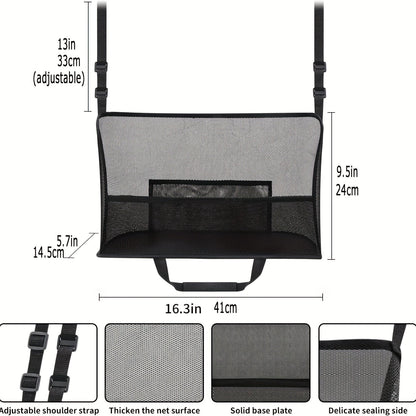 Large Capacity Car Seat Mesh Bag - Dog Storage Organizer, Handbag & Purse Clip Bag for Back Seat Pet Net Storage