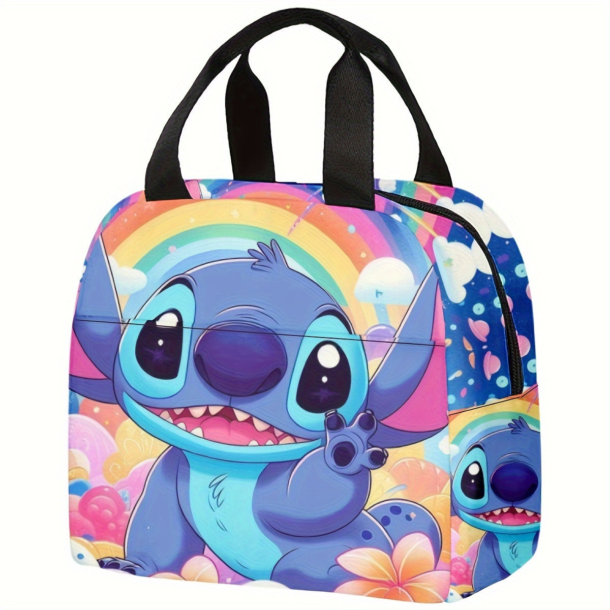 Stitch Themed Insulated Lunch Bag - Portable, Spill-Proof, and Keeps Food Fresh - Ideal for Office, School, and Outdoor Activities
