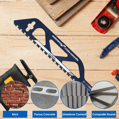 Premium Reciprocating Saw Blades - 12/18 Inch Universal Cutting, Sabre Saw Blade Alloy Steel | Heavy-Duty, Durable for Brick, Concrete, Masonry, Cement Panels | 1/2pcs Set