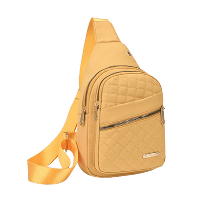 New One-Shoulder Messenger Bag for Women - Fashion Embroidered Rhombic Design - Large Capacity Waterproof Backpack with Data Hole