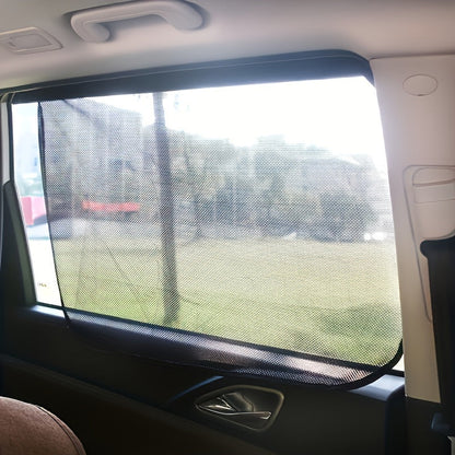 4-Pack Magnetic Car Window Sunshades - UV Protection and Privacy Mesh Covers, Durable Polyester Knit Fabric, Easy Installation for Vehicle Interior
