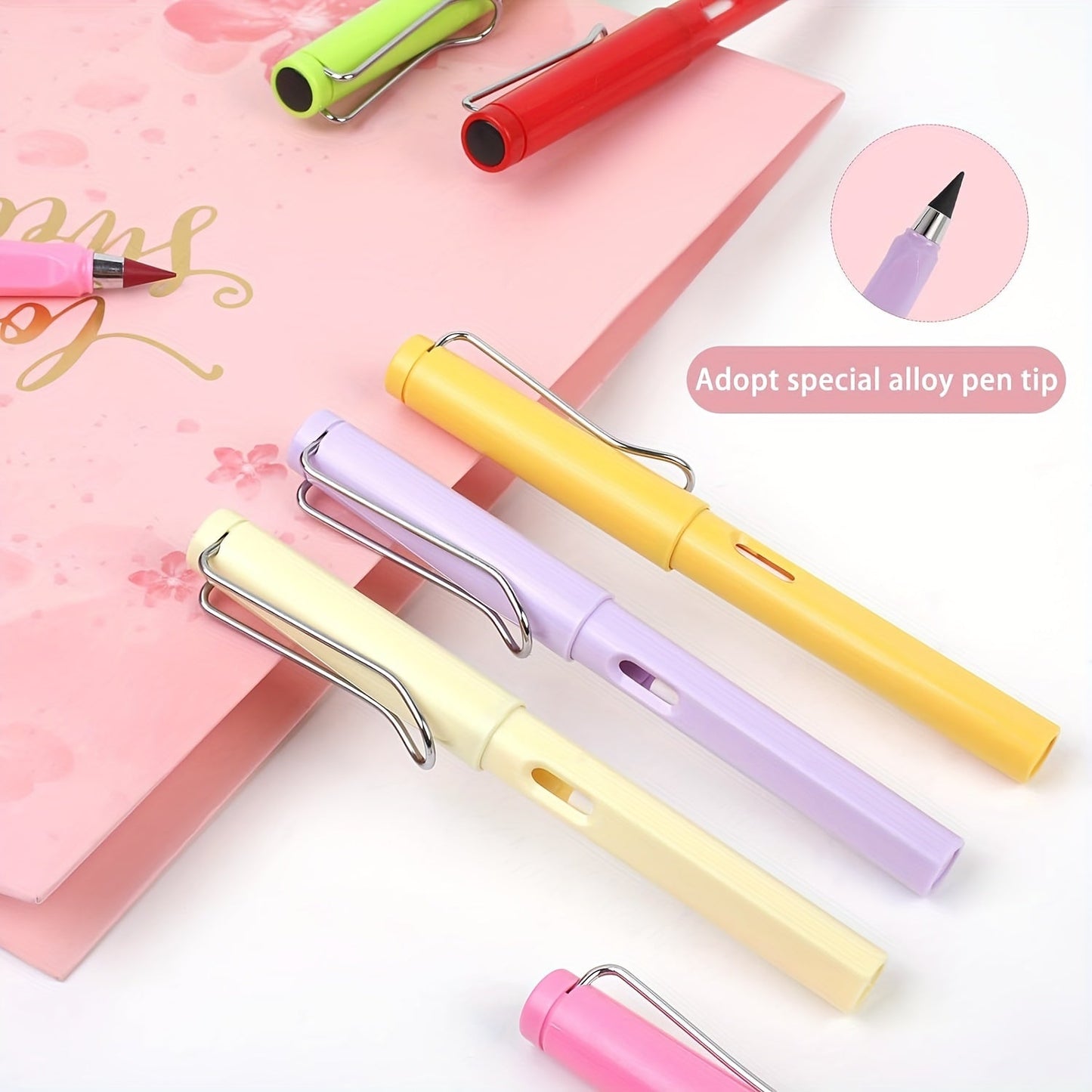 12 Colors Forever Pencil Set – Long-Lasting, Erasable, Sharpen-Free Writing – Ideal for Sketching, Drawing, School Supplies with Infinity Inkless Lead