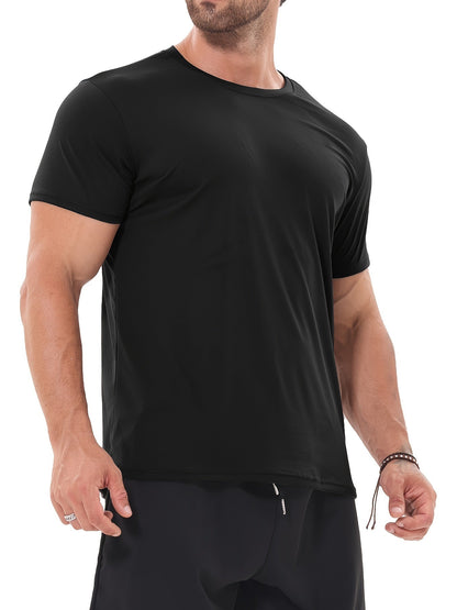 TELALEO 6-Pack Workout Shirts for Men – Short Sleeve Athletic Tops, Quick-Dry Crew Neck T-Shirts for Running