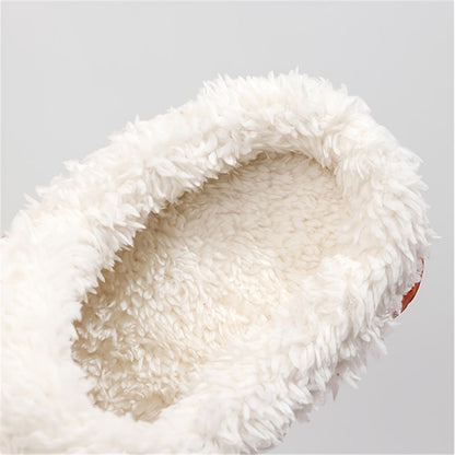 Women's Fleece-Lined Bubble Slides - Warm Slippers with Non-Slip Soft Sole