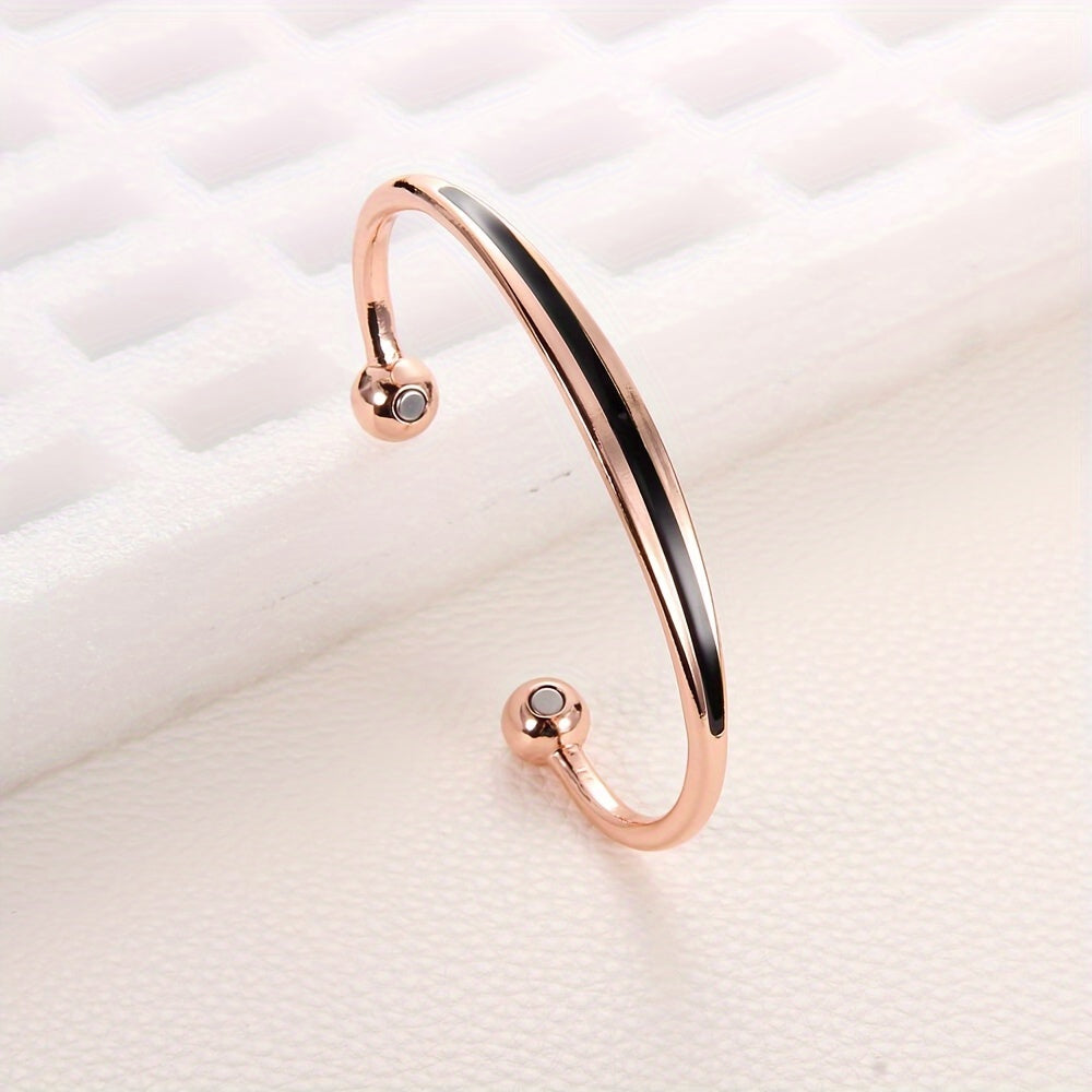 Women's Solid Copper Magnetic Bracelet – Copper Cuff Bangle for Health and Wellness