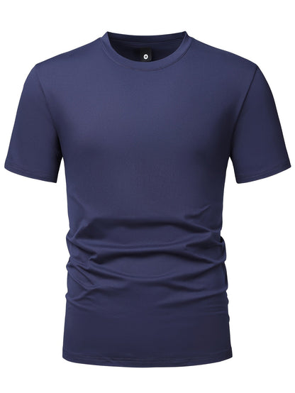 5pcs Men's Fashion Sports T-Shirts – Stylish Casual Stretch Tee Shirts with Round Neck – Comfortable & Breathable for Summer Wear – Ideal for Warm Weather, Value Pack