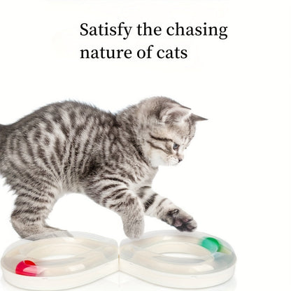 Cat Interactive Turntable Toy - Engaging Track Design for Indoor Play and Kitten Entertainment