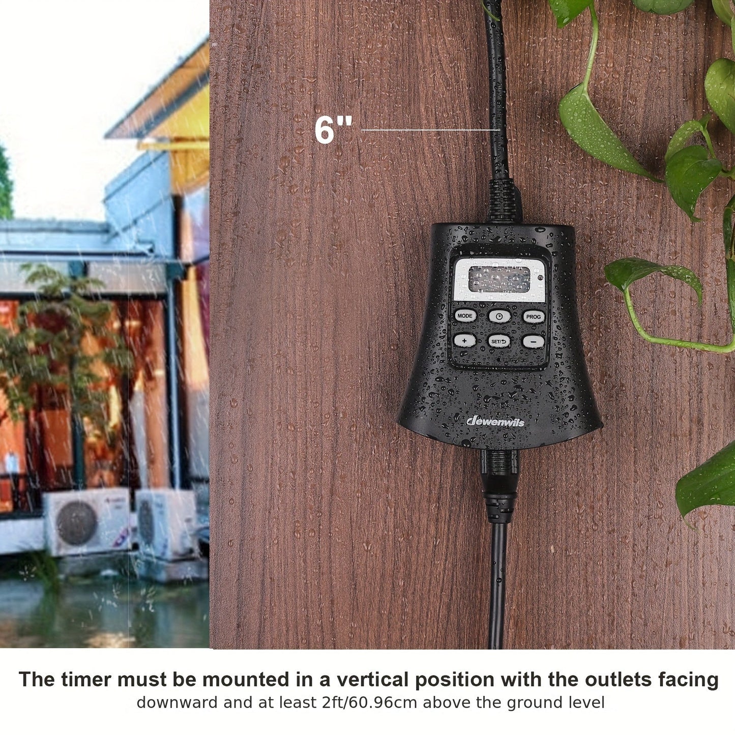 7 Day Programmable Outdoor Digital Light Timer Plug - Weather-Resistant with 3 Grounded Outlets, Energy-Efficient for Patio, Garden, and Seasonal Lighting