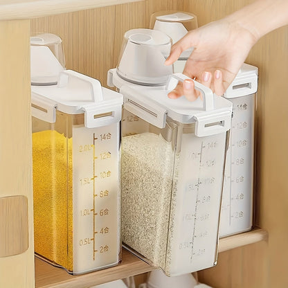 Airtight Food Storage Container with Lid - Moisture & Leak-Proof, Ideal for Grains, Nuts, Flour & Rice, Portable Kitchen Organizer