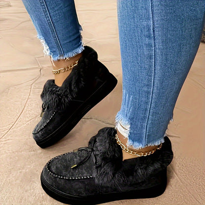 Women's Warm Plush Winter Ankle Boots - Cozy Snow Boots for Cold Weather
