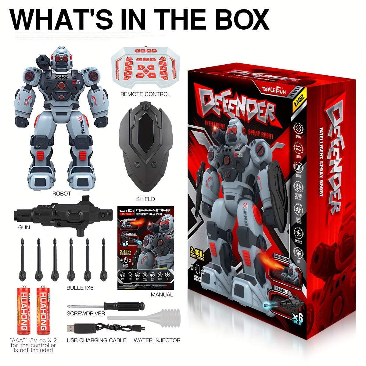 Remote Control Spray Robot - Gesture Sensing and Programming Function, Perfect Christmas and Halloween Holiday Gift
