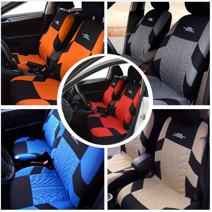Fashion Tire Track Detail Car Seat Covers – Universal Fit for Most Vehicle Brands