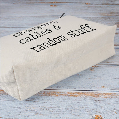 Polyester Cable Organizer Bag - Portable Storage Pouch for Chargers, Cables, and Accessories - Ideal for Electronics Essentials, Travel, and Gift Giving