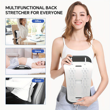 AISZG Back Stretcher and Massager for Pain Relief - Lumbar Traction Device for Sciatica and Fibromyalgia Support - No Battery, Flexibility Enhancer