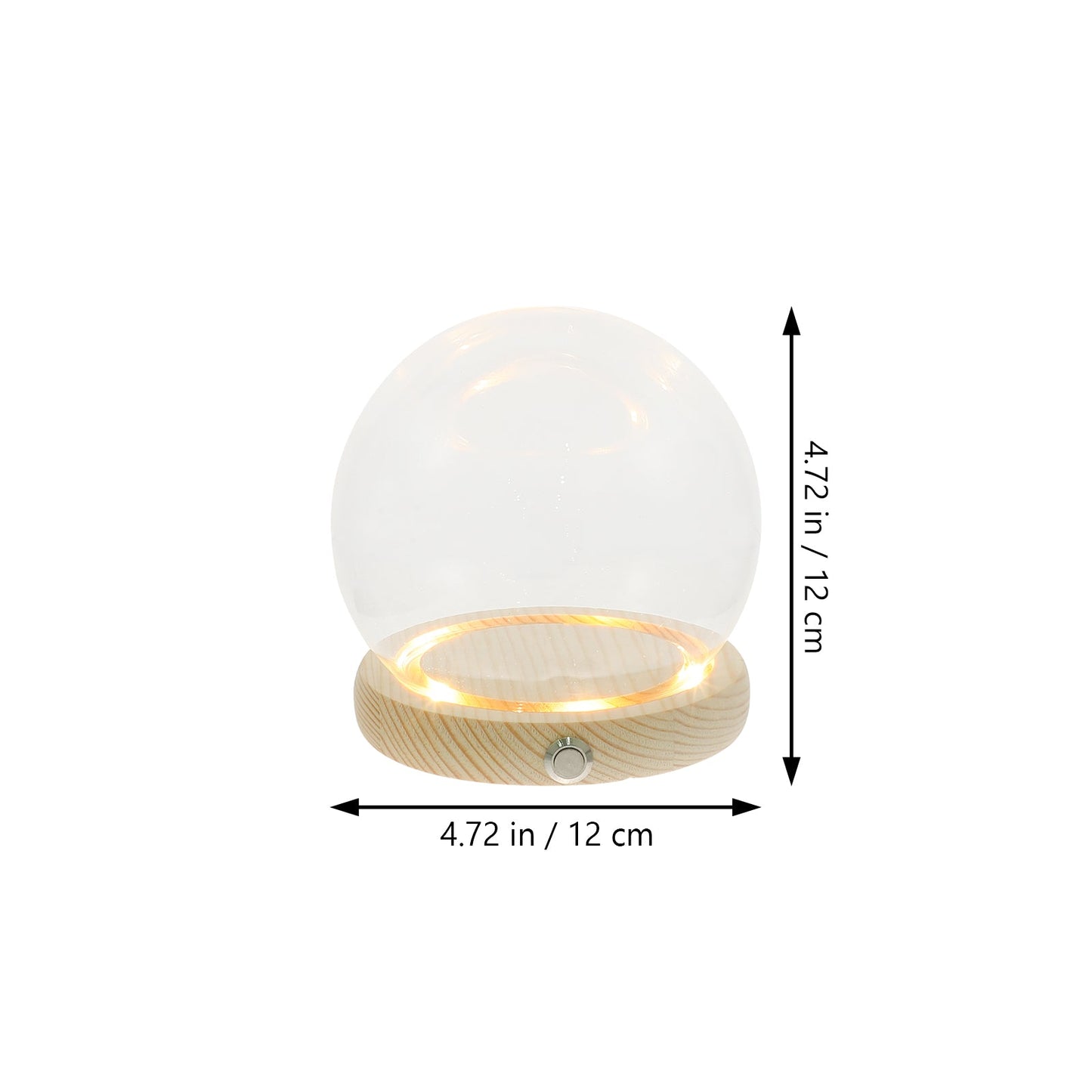 Handmade Glass Display Dome – Clear Plant Pots with LED Lights, Glowing Eternal Preserved Flowers Decor