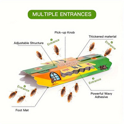 Cockroach Catcher Sticky Trap – Available in 5/10/15pcs – Effective for Roaches, Ants, Spiders, and Beetles – Ideal for Living Room, Kitchen, Bedroom, and Warehouse