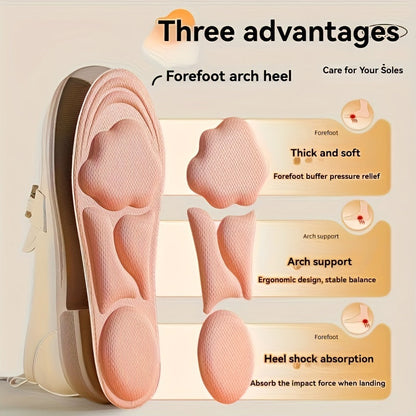 Cherry Blossom Pink Women's 6D Cloud Insoles – Thick, Comfortable & Breathable for Sports and Casual Wear