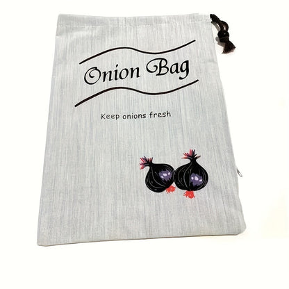 Set of 2 Reusable Vegetable Bags – Food-Safe Drawstring Storage for Fresh Potatoes, Onions & Root Veggies, Prevent Sprouting, Kitchen Organizer
