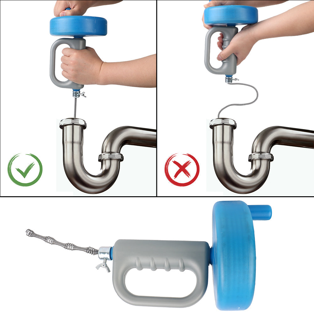 Toilet Sink Drain Unblocker – Handheld Extendable Sewer Pipe Plunger for Bathroom & Kitchen Cleaning (5/7/10m)