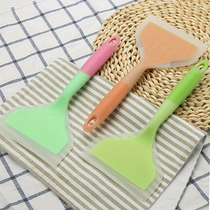 Premium Tamagoyaki Silicone Spatula - Heat-Resistant, Non-Stick with Wide Mouthed Ergonomic Grip - Ideal for Pizza, Frying, Grilling, Pancakes, Fluorescent Green, Eid Al-Adha Mubarak