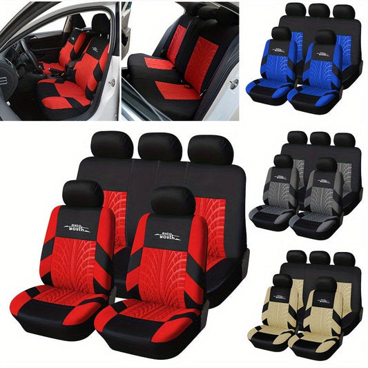 Fashion Tire Track Detail Car Seat Covers – Universal Fit for Most Vehicle Brands