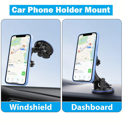 Car Phone Holder Mount Stand — Suction Cup & Air Vent Bracket for iPhone, Samsung, Xiaomi Smartphones