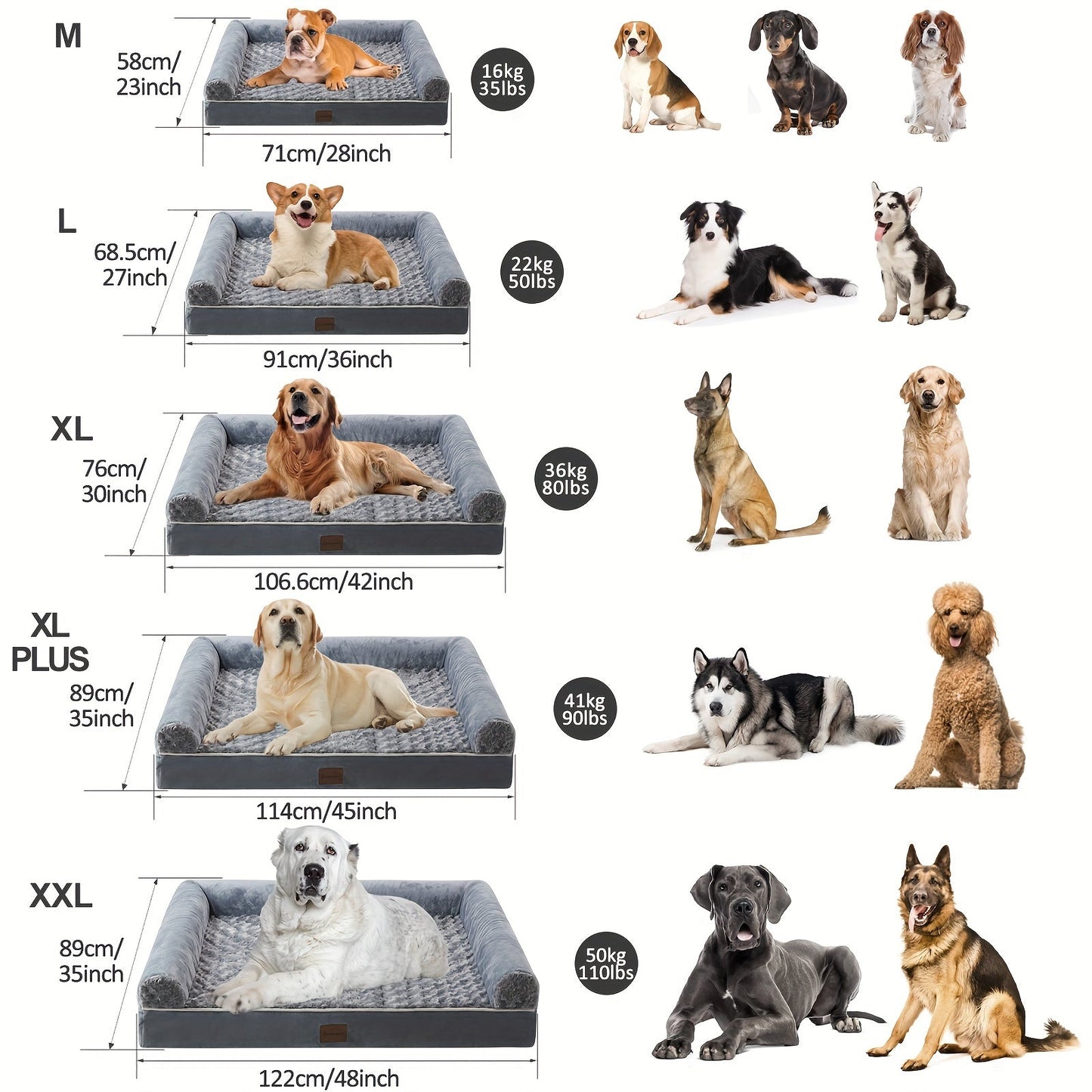 Orthopedic XL Dog Bed for Extra Large Dogs – Removable Washable Cover, Ideal for Crates