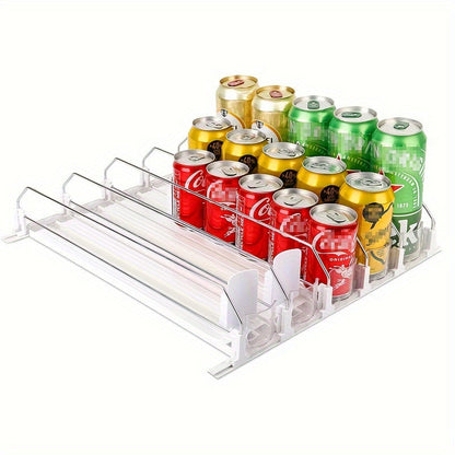 3/4/5 Set Beverage Pusher Drink Propeller – Self-Propelled Soda Can Dispenser with Double-Layer Partition, Refrigerator Storage Box, Kitchen Organizer