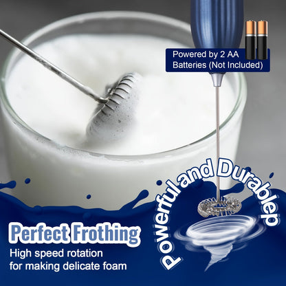 1pc Lalayuan Electric Milk Frother - Mini Battery-Operated Stainless Steel Drink Mixer, Handheld Whisk for Coffee, Latte, Cappuccino, Chocolate & Matcha (Batteries Not Included)