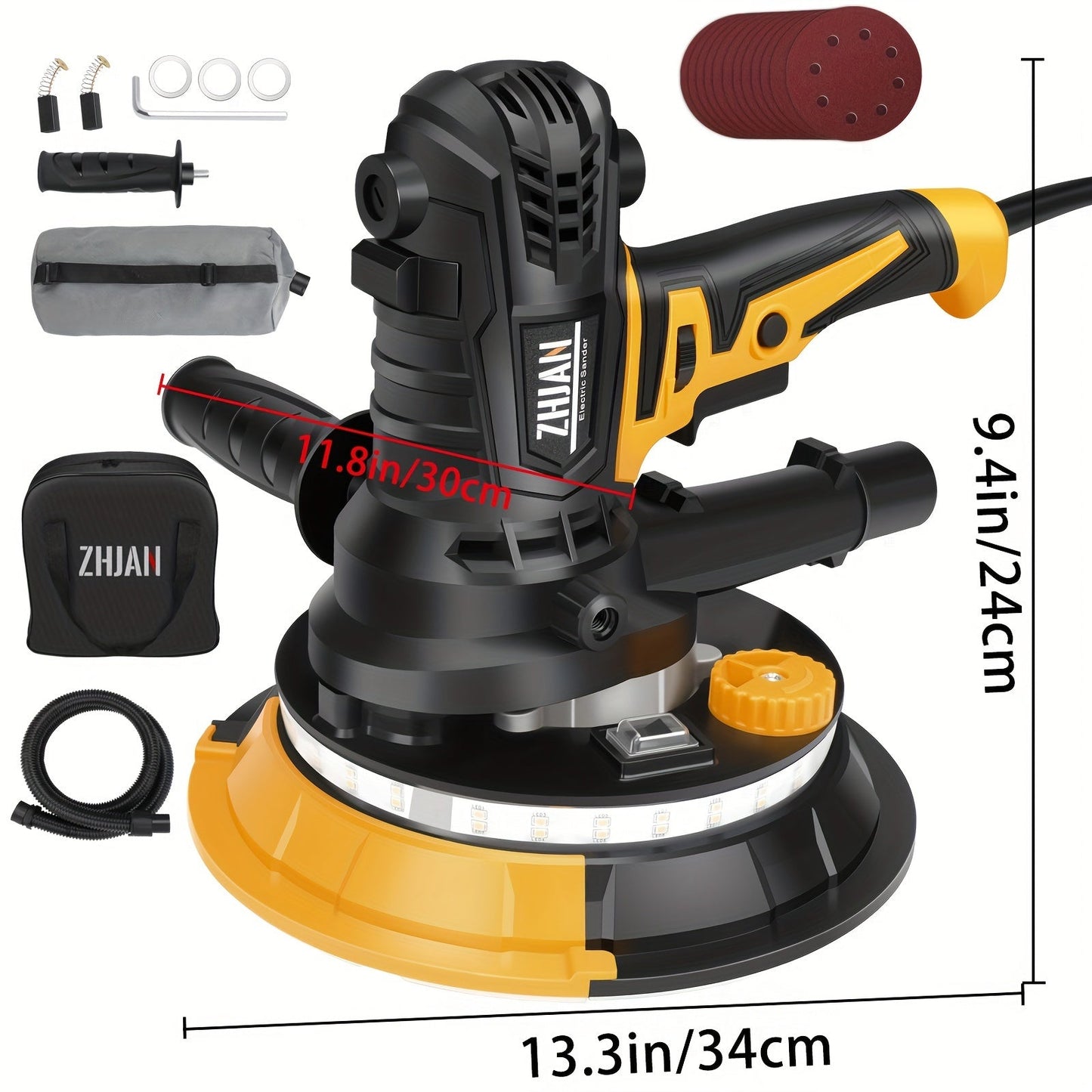 ZHJAN Handheld Drywall Sander - Portable Sanding Tool for Smooth Finishes