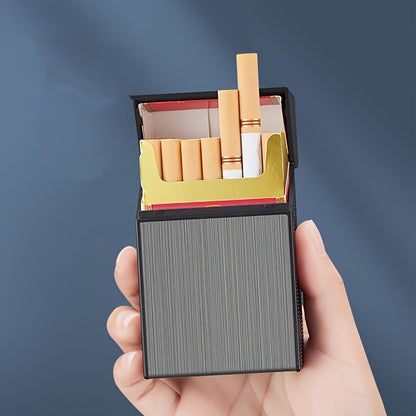 2-in-1 USB Rechargeable Lighter and Cigarette Case - Stylish Men's 20-Cigarette Holder, Moisture-Proof and Durable